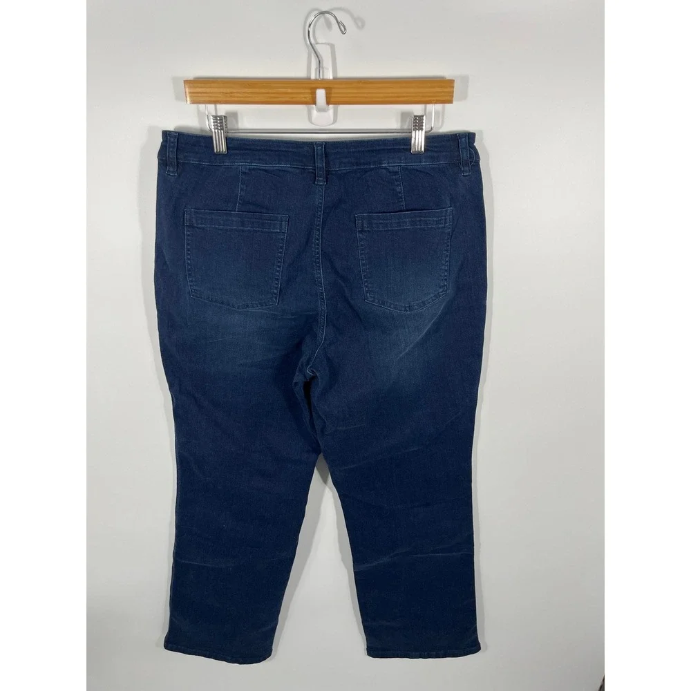 Belle by Kim Gravel Jeans Womens 14 Blue TripleLuxe Straight Leg Stretch Denim